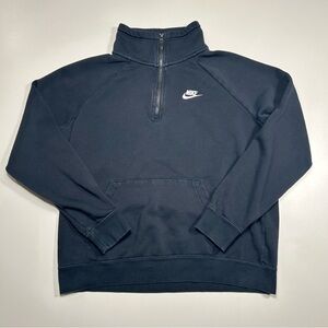 Nike Sportswear Club Fleece Black 1/2-Zip Pullover Sweatshirt Women’s Size M
